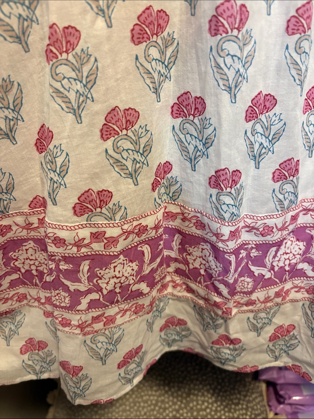 Haute Hippie White Dress with Pink Floral Border and Print - Picture 6 of 9